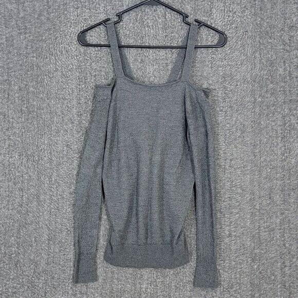 Theyskens Theory Sweater Womens XS* Gray Cashmere Silk Blend Off Shoulder Straps - Picture 1 of 11